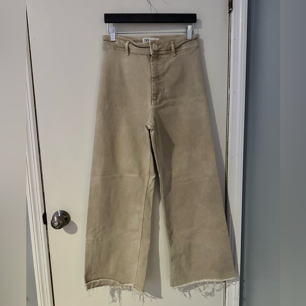 Zara Wide leg marine straight beige pants